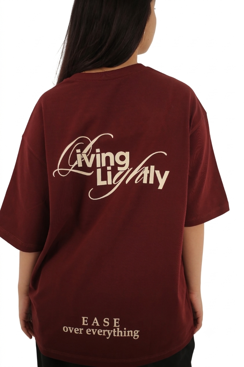 Over size  T-Shirt Burgundy