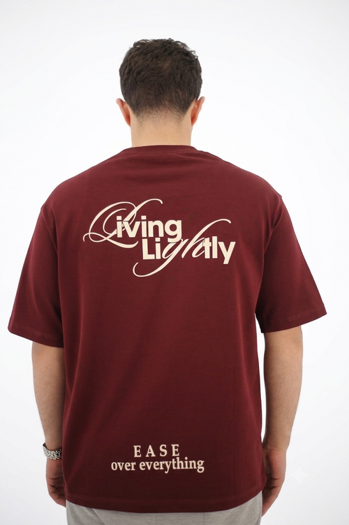Over size  T-Shirt Burgundy