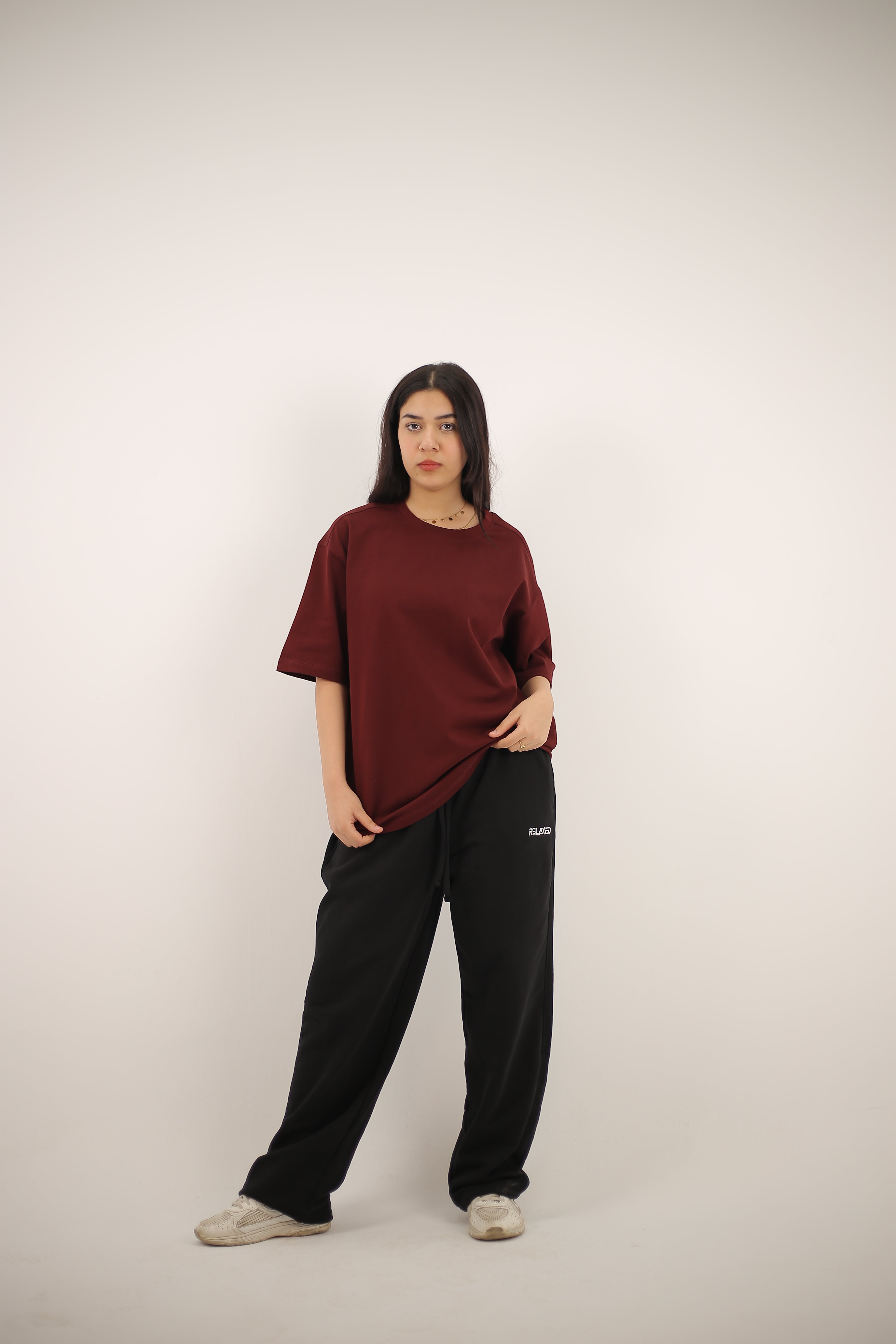 Over size  T-Shirt Burgundy