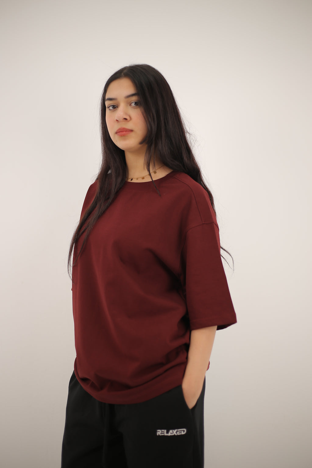 Over size  T-Shirt Burgundy